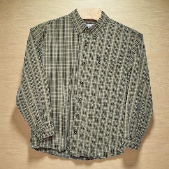 Men's Carhartt Button Down Striped Long Sleeve Workwear Casual XL 100% Cotton - Picture 2 of 5